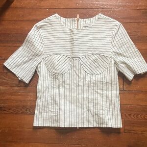 Tibi Striped Top Bust Detail